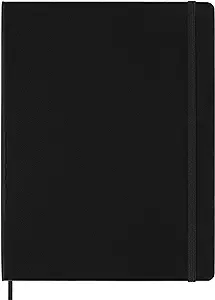 Moleskine : Classic Notebook : Hard Cover : Plain Paper : XL : 19 x 25cm : Black