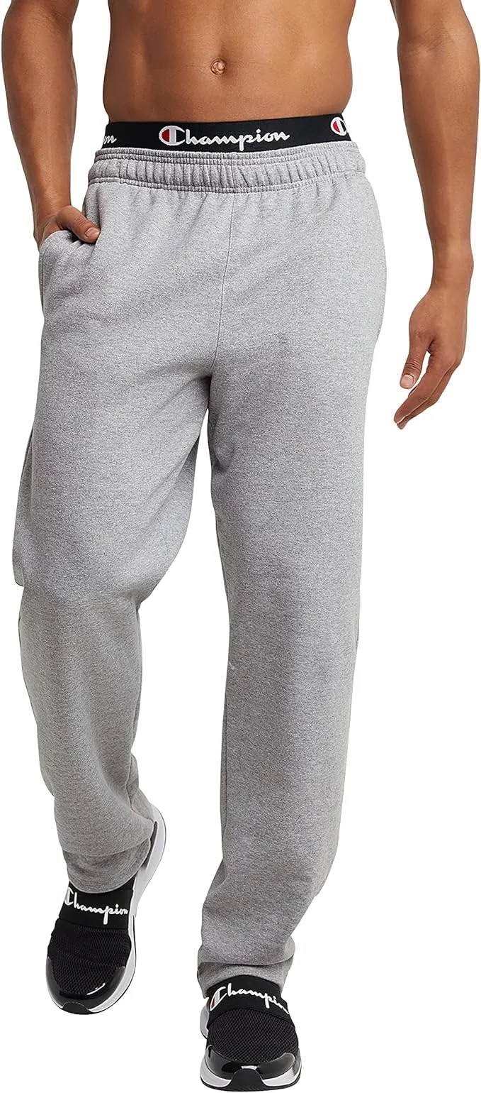 Champion Men's Powerblend Fleece Open Bottom Pants Navy