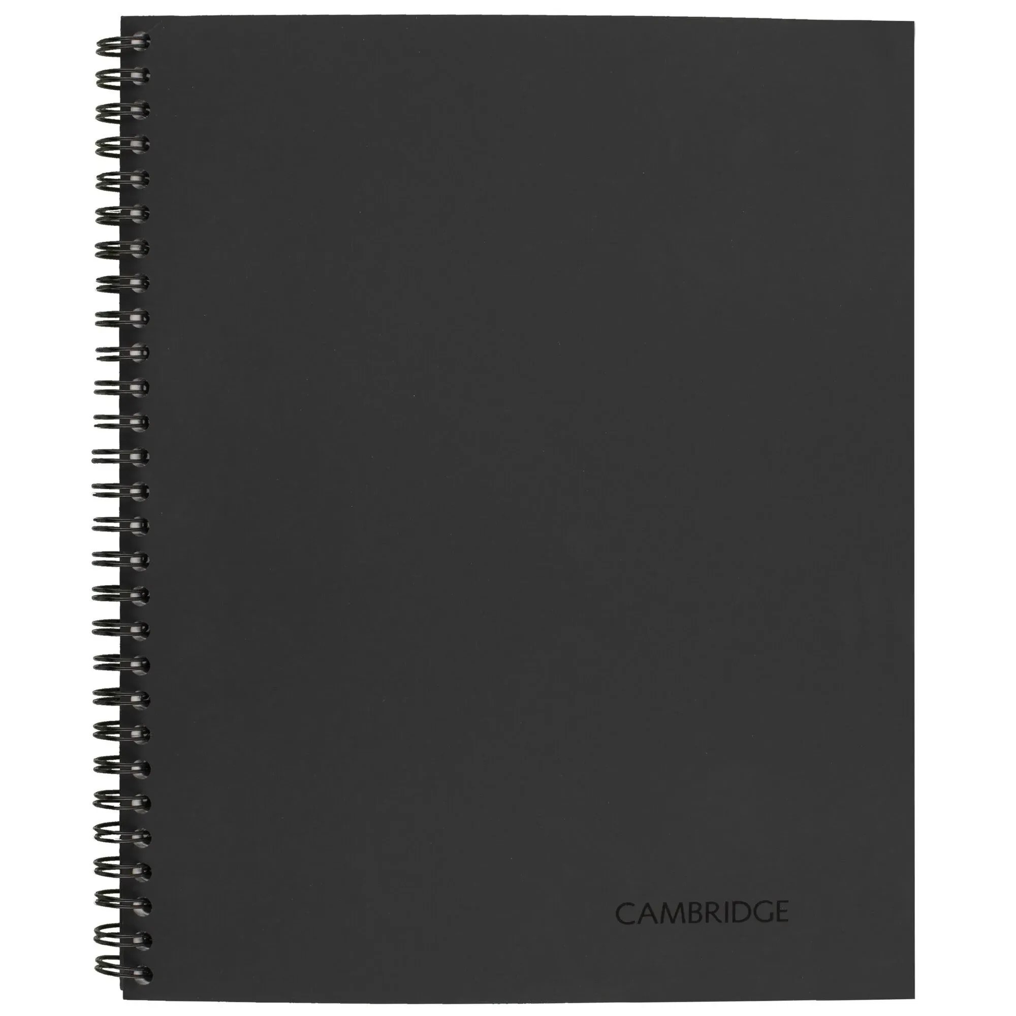 Cambridge Wirebound Business Notebook, Wide/Legal Rule, Black Cover, 11 x 8.5, 80 Sheets