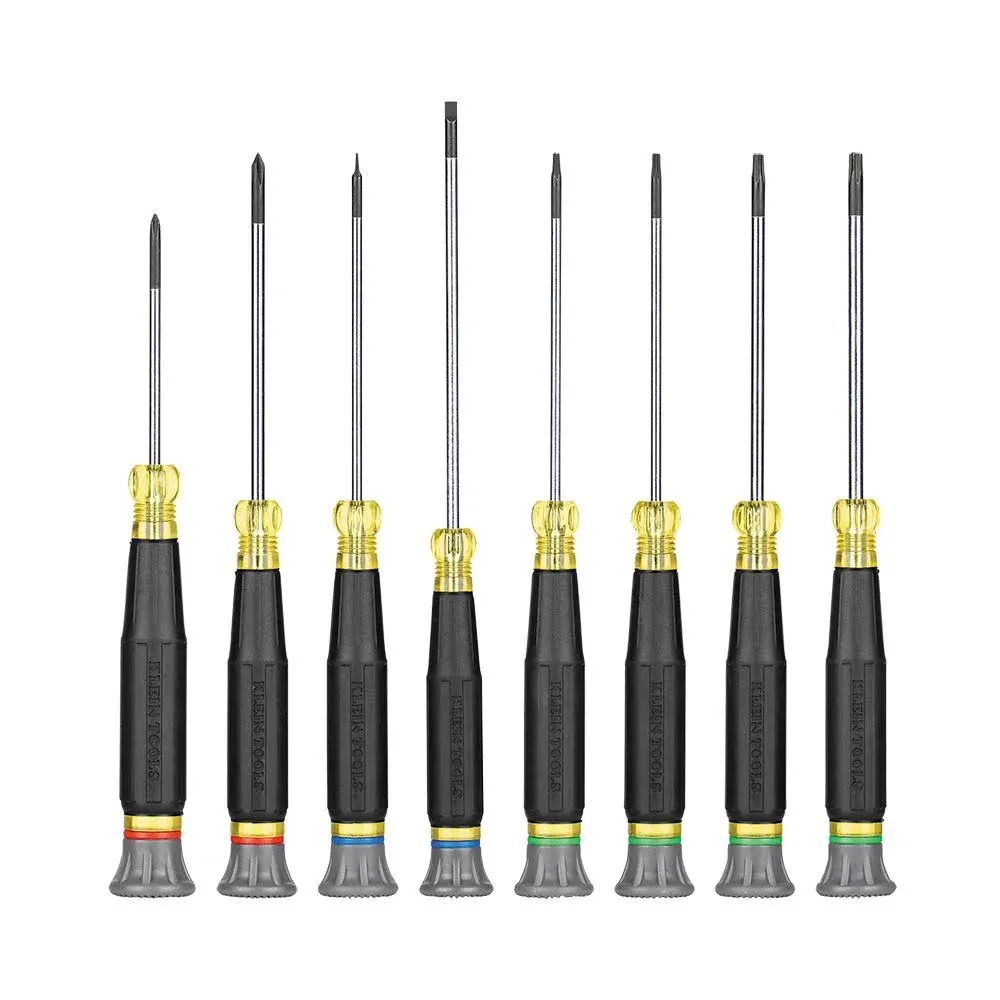 Klein Tools 85617 Mini Precision Screwdriver Set, Slotted, Phillips, TORX, Cushion-Grip Handles, Ideal for Terminal Blocks, Electronics