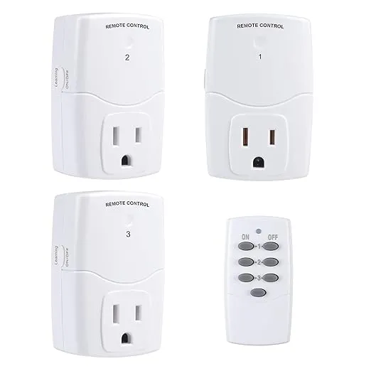 BN-LINK Wireless Remote Control Outlet (1 Remotes + 3 Outlets) Value Pack