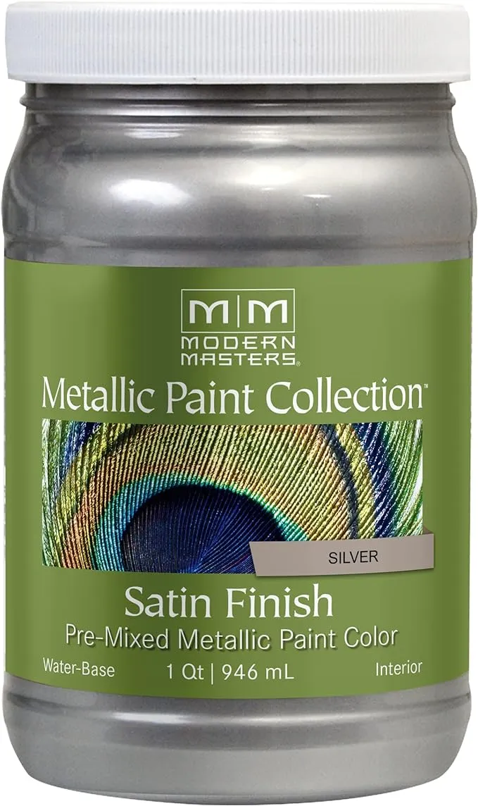 Modern Masters 1 qt ME150 Silver Metallic Paint Collection Water-Based Decorative Metallic Paint