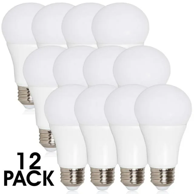 Maxxima LED A19 - 800 Lumens 60 Watt Equivalent Warm White (2700K) Light Bulb, 10 Watts (Pack of 12)