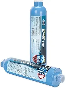 Camco TastePURE Camper/RV Water Filter | Inline Water Filter Reduces Bad Taste, Odor, Chlorine & Sediment | Ideal for RVs, Campers, Travel Trailers, Boats | 2-Pack (40045)