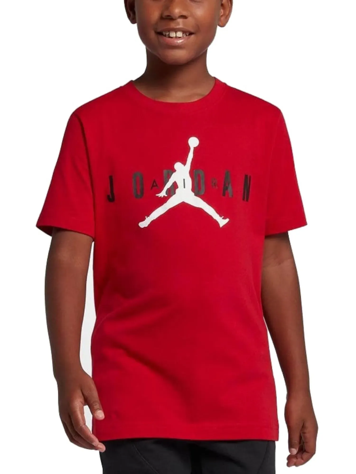 Jordan Boy's Logo T-Shirt (Big Kids) Gym Red MD (10-12 Big Kid)