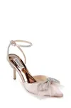 Badgley Mischka Sacred Satin Rhinestone Bow Pumps, Womens, 6.5M, White