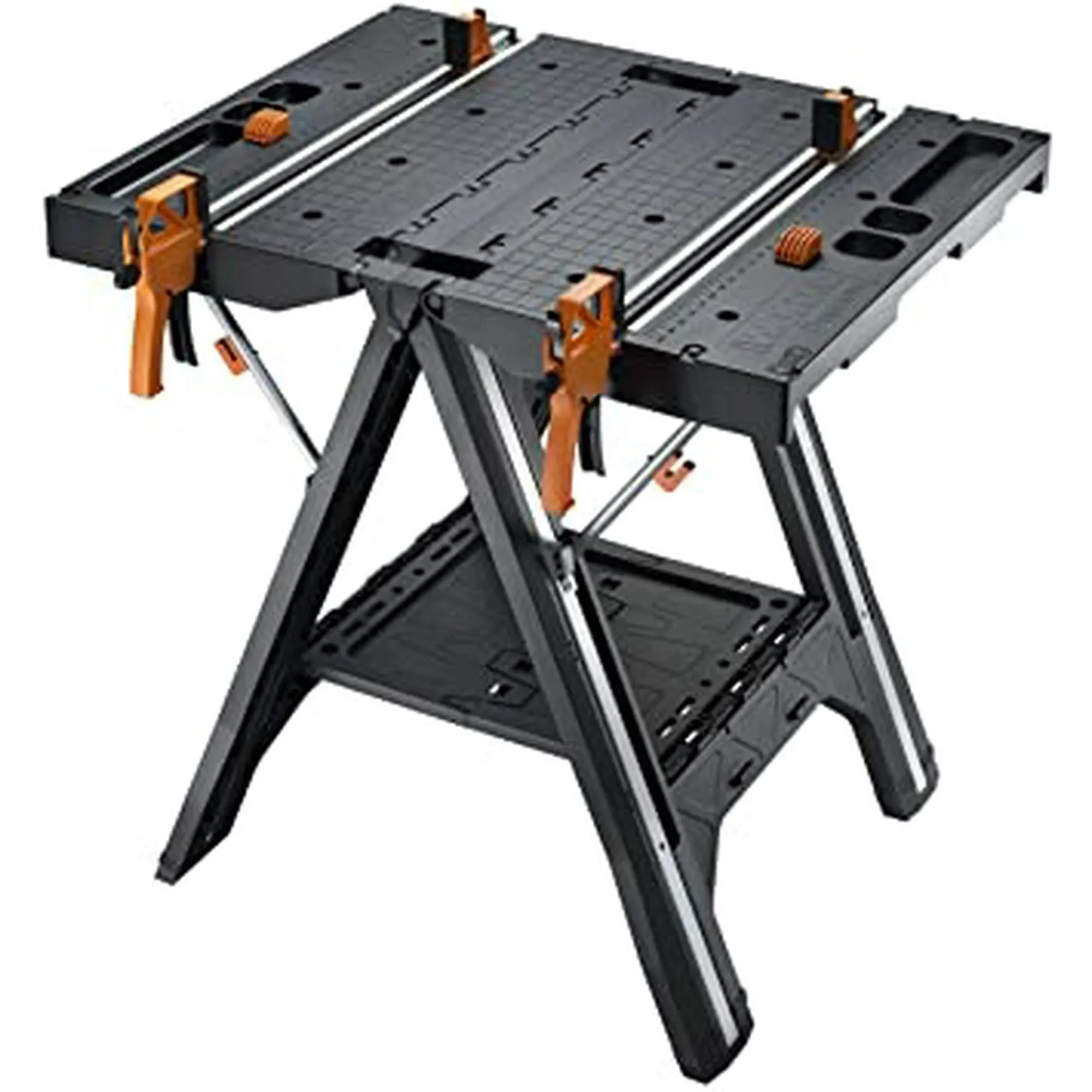 Rockwell WX051 Folding Work Table with Quick Clamps, 25 in OAW, 31 in OAH, 300 lb Capacity, Plastic Tabletop