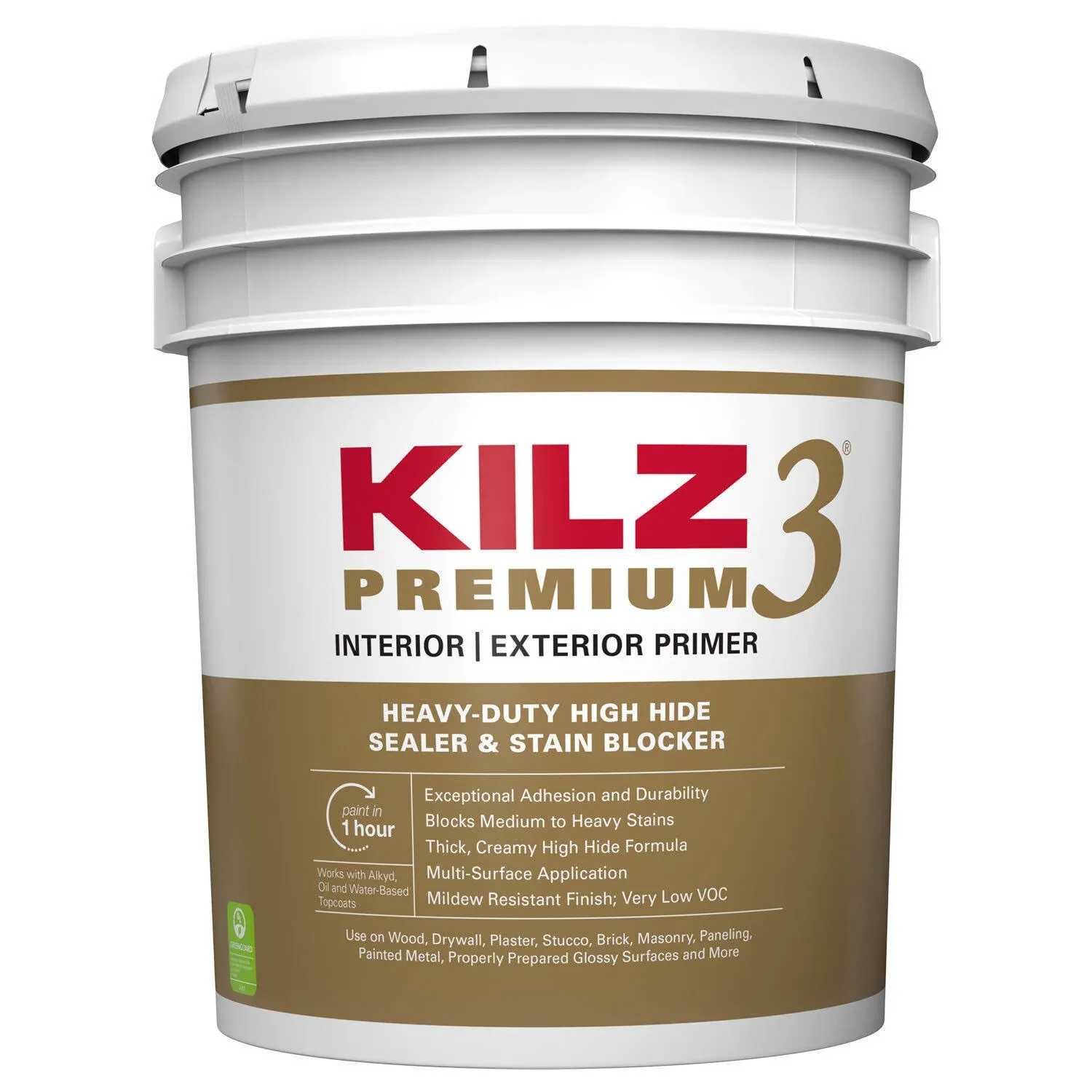 KILZ Premium High-Hide Stain Blocking Interior/Exter<wbr/>ior Latex Primer/Sealer,