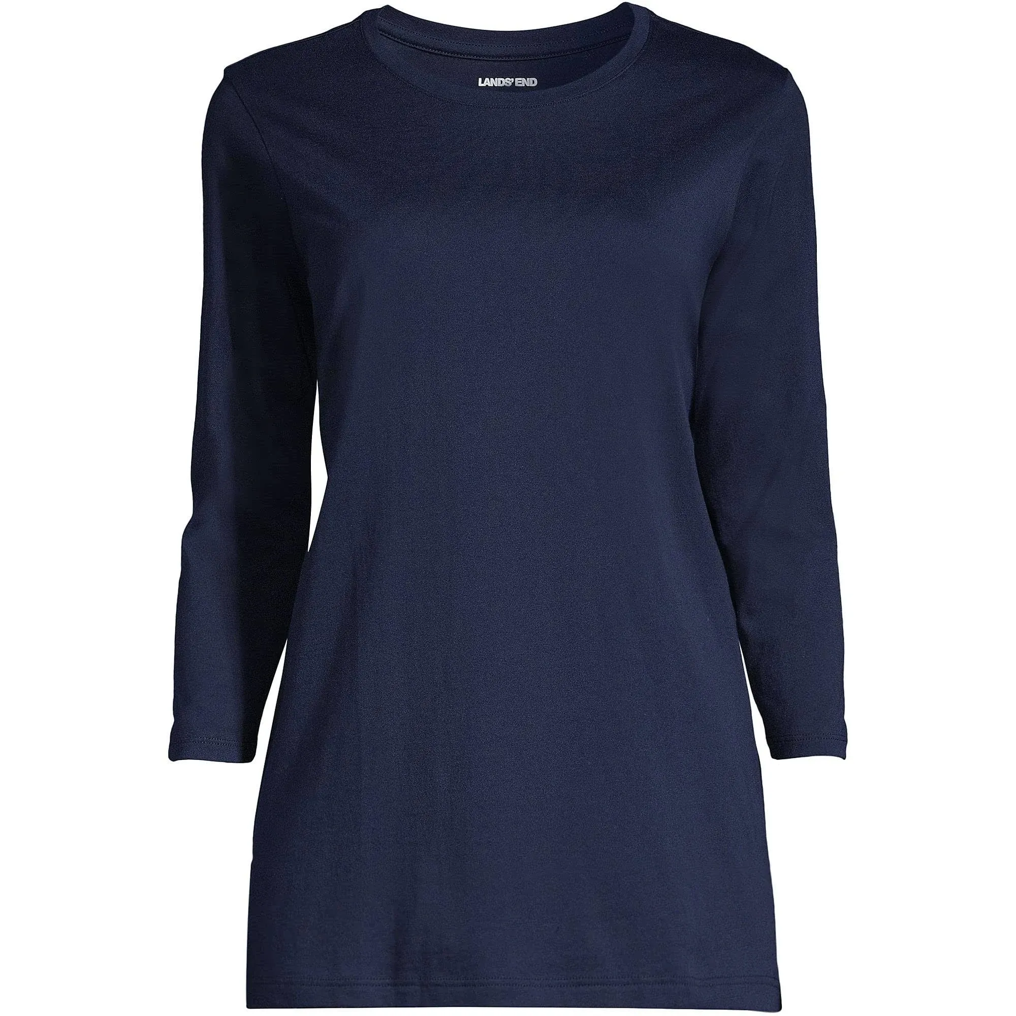 Lands' End Women's 3/4 Sleeve Supima Cotton Crewneck Tunic