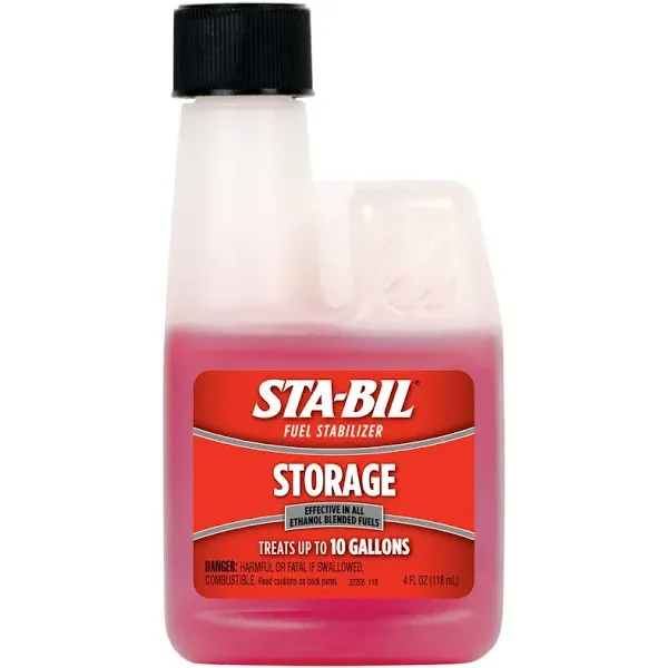 STA-BIL Storage Fuel Stabilizer - Guaranteed To Keep Fuel Fresh Fuel Up To Two Years - Effective In All Gasoline Including All Ethanol Blended Fuels - For Quick, Easy Starts, 4 fl. oz. (22205) , Red