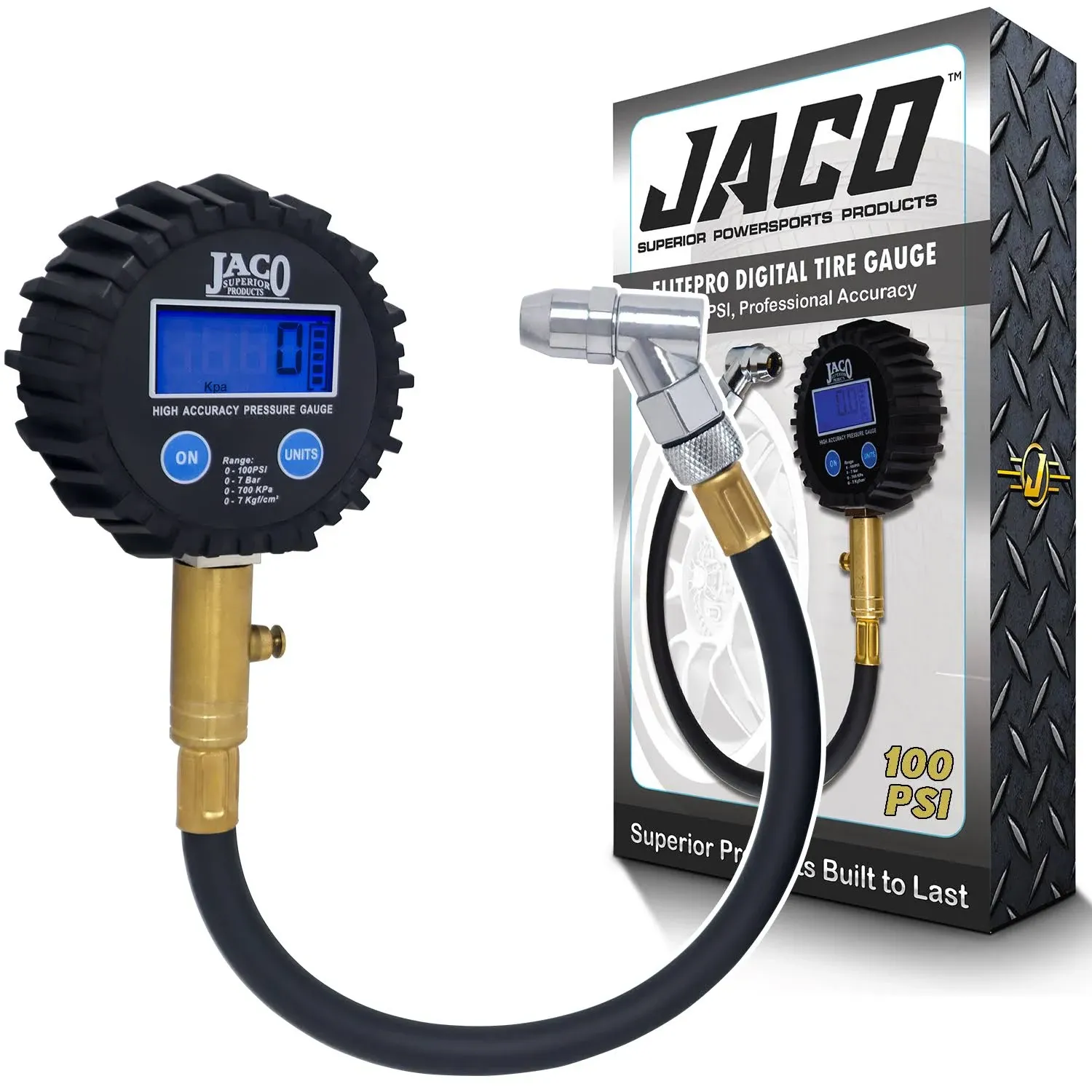 Jaco ElitePro Digital Tire Pressure Gauge - Professional Accuracy - 100 psi