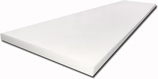 FoamTouch Upholstery Foam 2" x 24" x 72" High Density Cushion, white