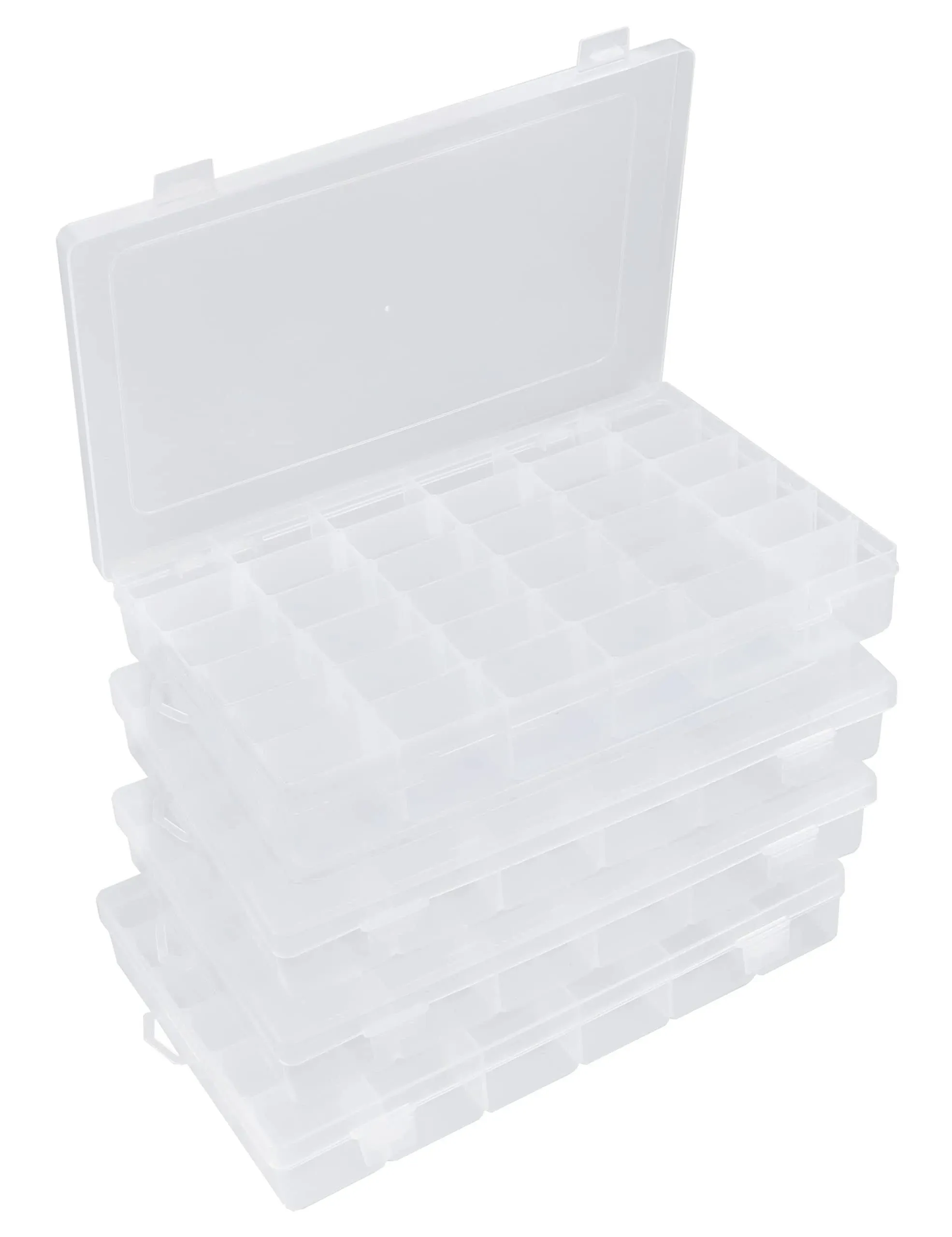 Hlotmeky Bead Organizer 36 Grids 4 Pack Clear Plastic Parts Box... 