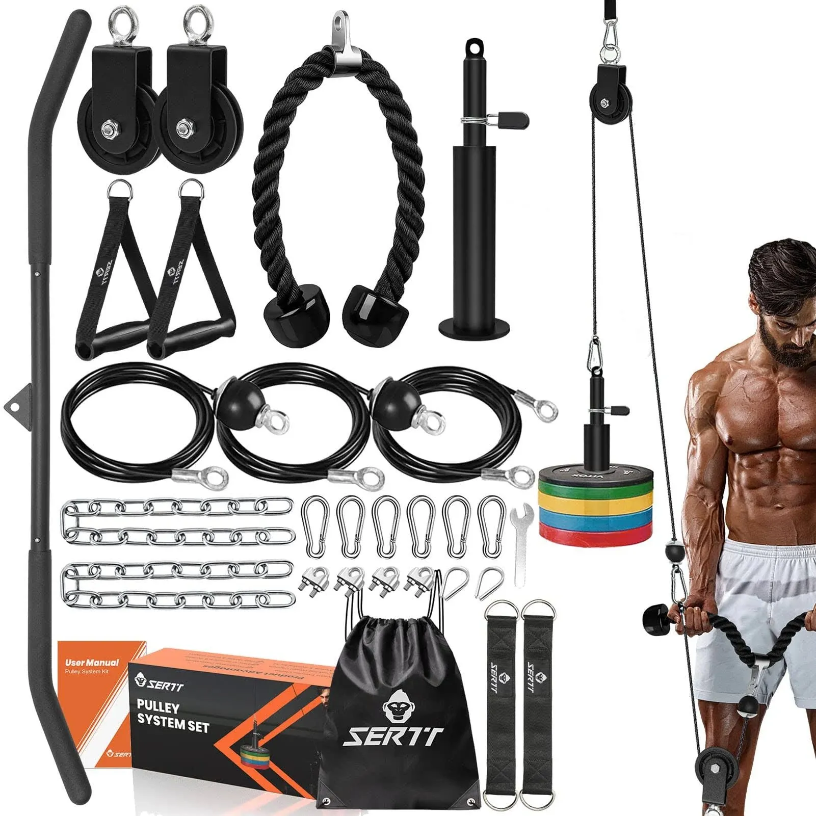 Weight Pulley System Gym, Pulley Pro Home Cable Pulley System Gym