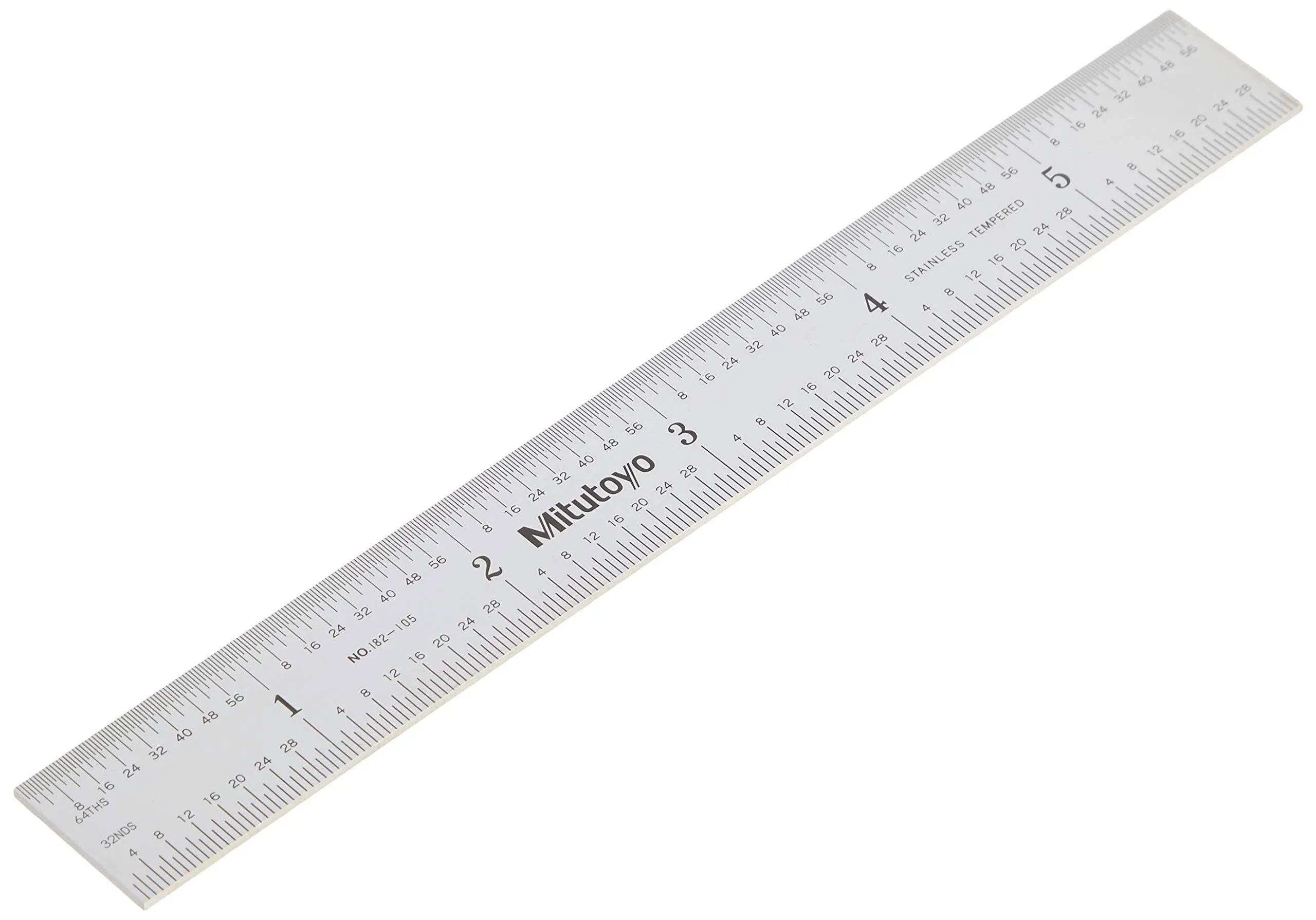 Buy Mitutoyo 182-105, Series 182 Steel Rule, 6"x150mm, 3/4"W, 1/32, 1/64