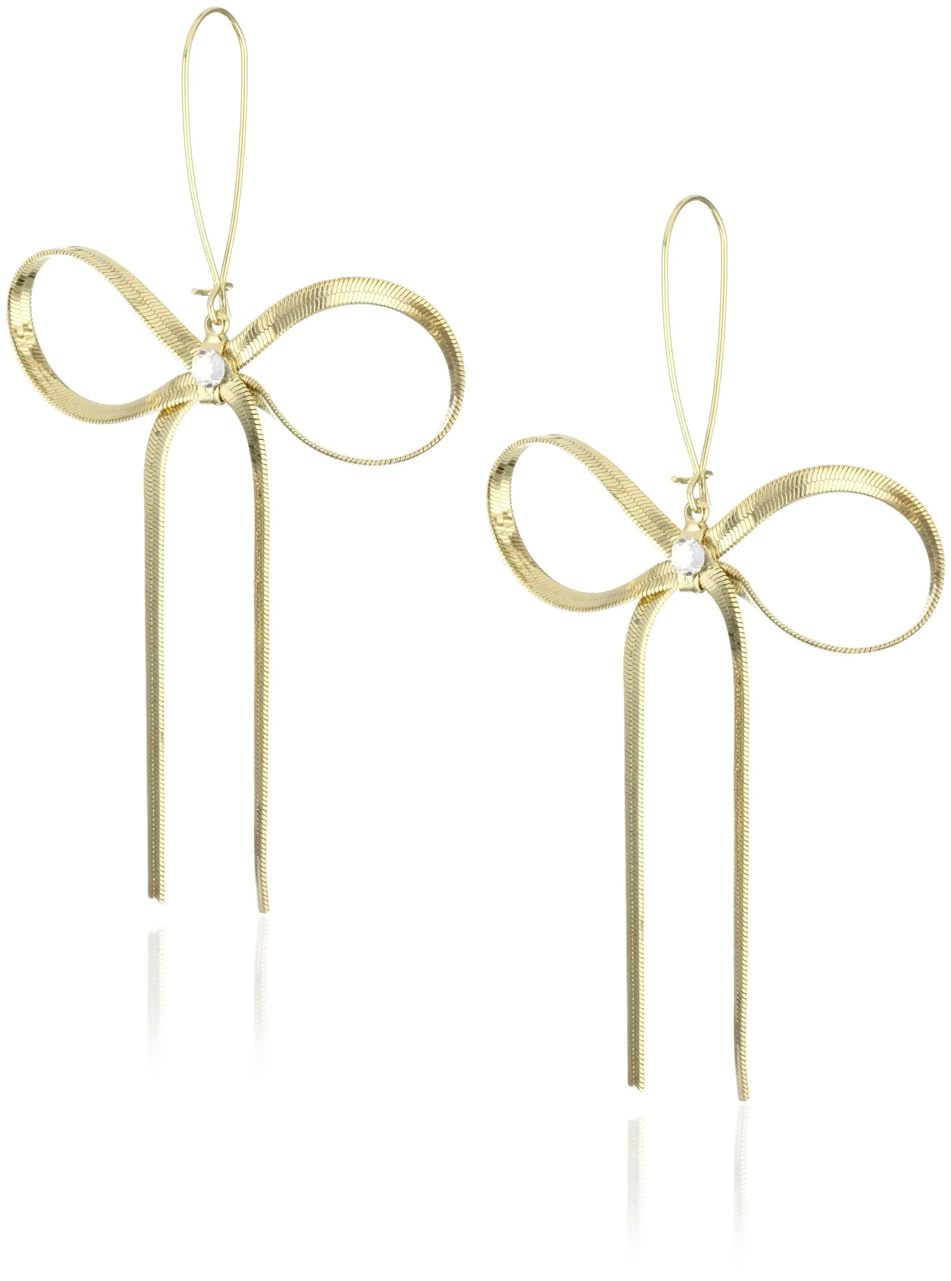 Betsey Johnson Textured Bow Drop Earrings