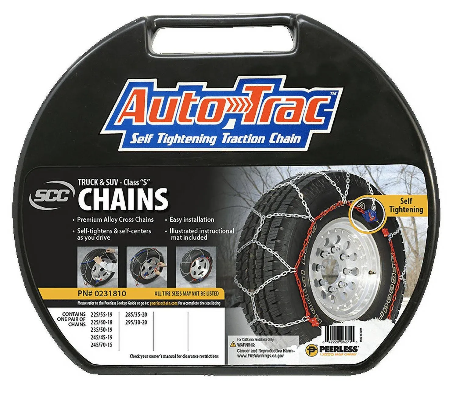 Peerless Chain Auto-Trac Light Truck/SUV Tire Chains, #0231810  Class &#034;S&#034;