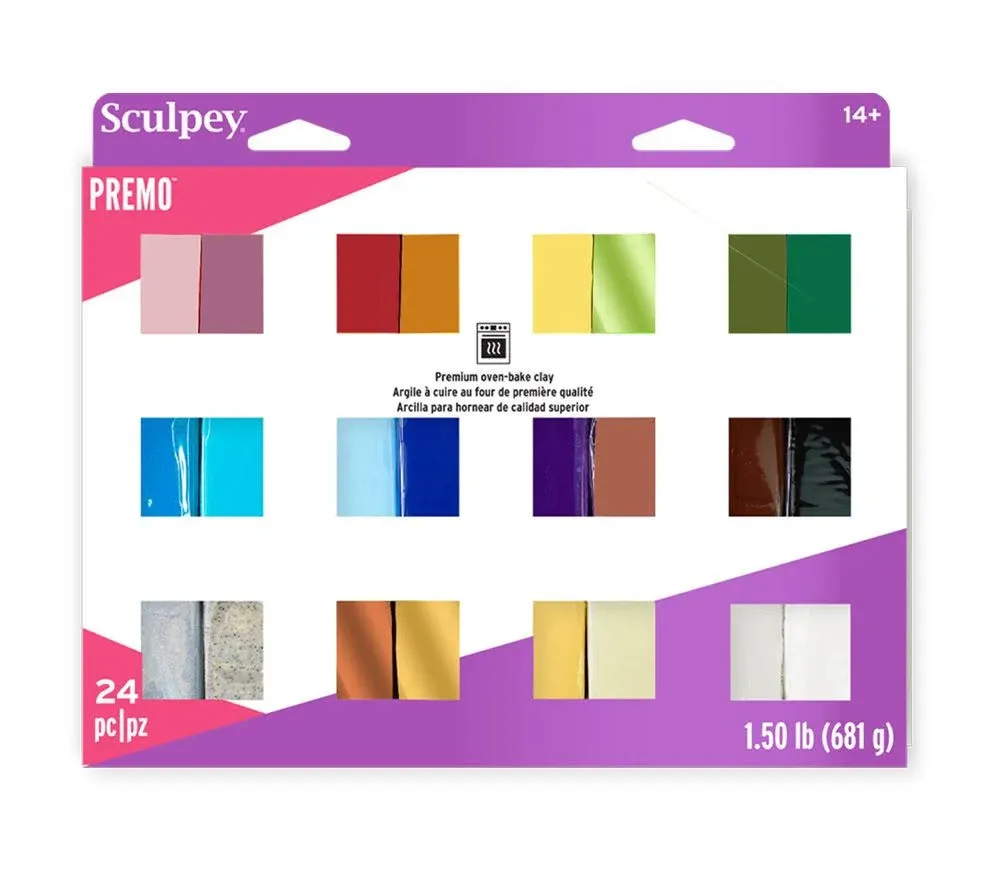 Premo Clay Sampler Pack 1oz 24 Pkg Assorted Colors