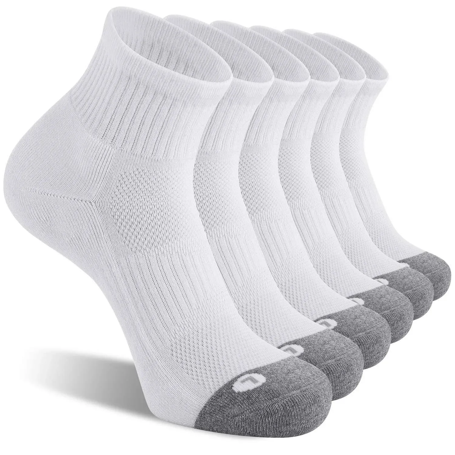 FITRELL 6 Pack Men's Athletic Ankle Socks Cushioned Sports Running Socks 7-9/9-12 ...