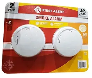 First Alert 10 Year Photoelectric Smoke Alarm 2 Pack,