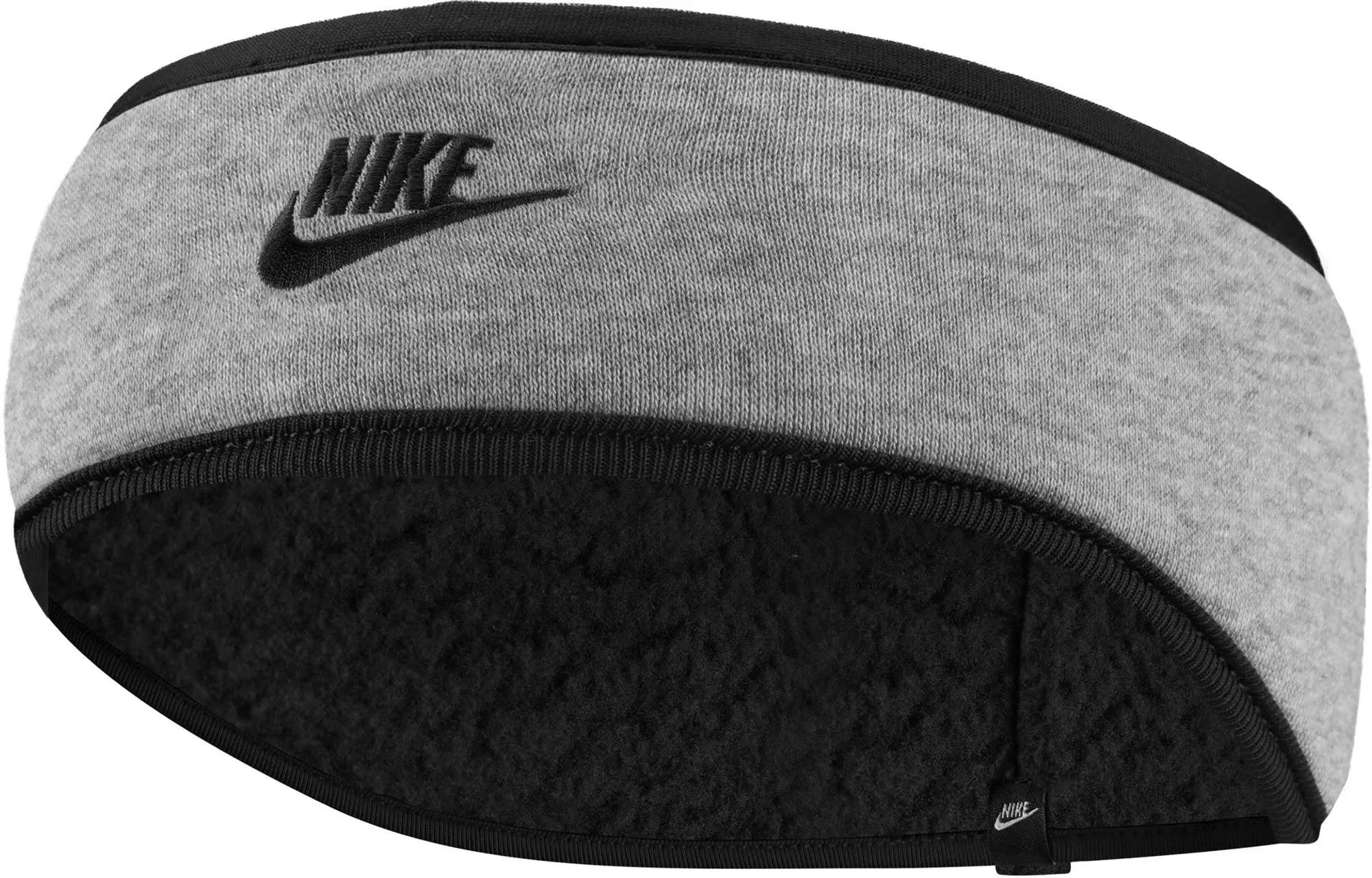 Nike Men&#x27;s Club Fleece Headband Grey &amp; Black OSFM NWT Cold Weather Gear Running