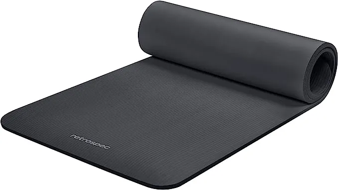 Solana Yoga Mat 1&#034; Thick W/Nylon Strap for Men &amp; Women - Non Slip Exercise Mat f