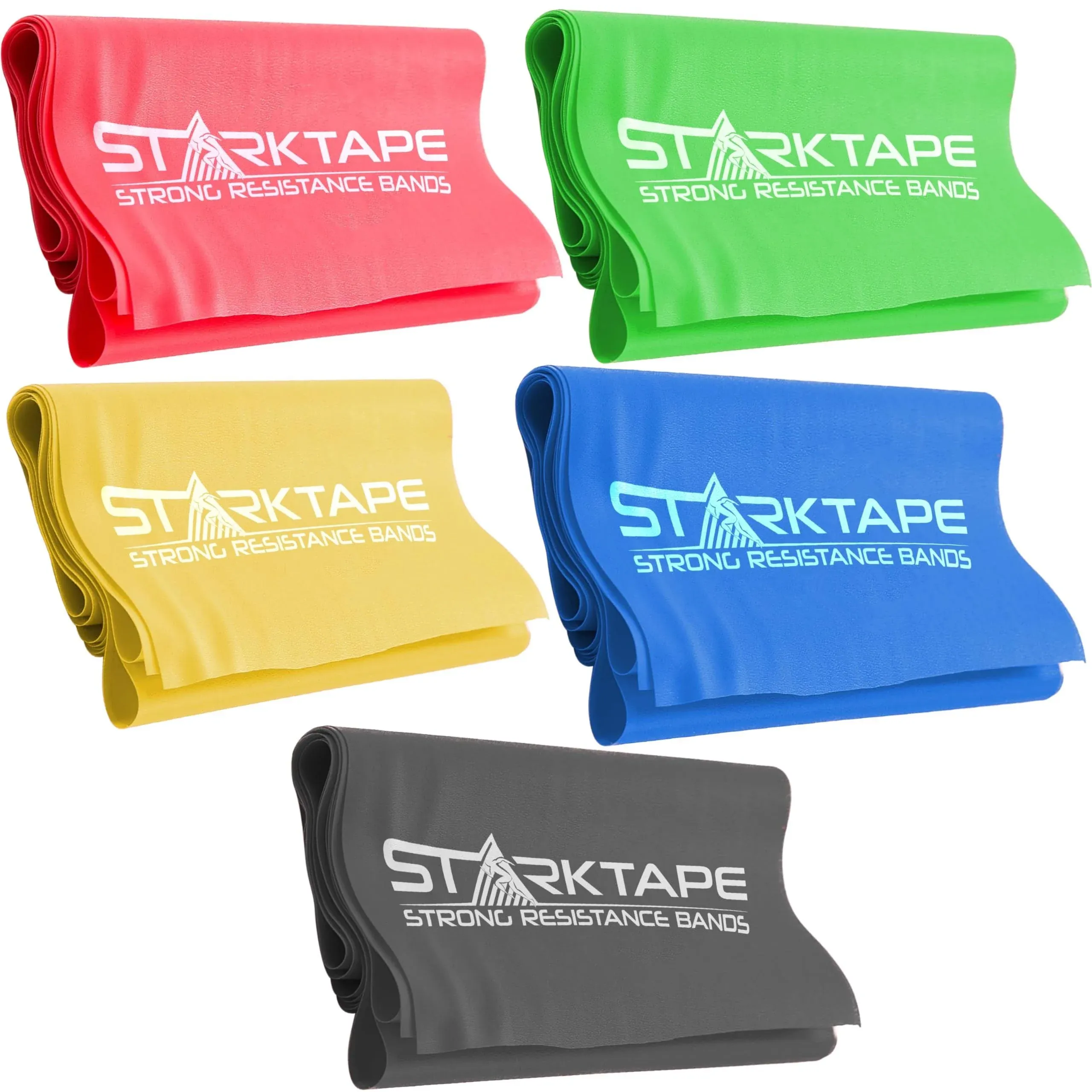 Resistance Bands Set. 5 Pack Non-Latex Physical Therapy, Professional Elastic Ba