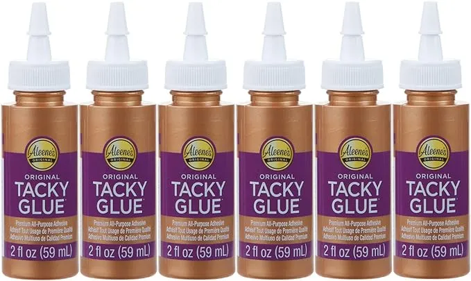 Aleene's Original 2 fl. oz. 6-Pack, America's Favorite Tacky Glue, 6 Pack, Ideal for Slime, Crafts and School Projects