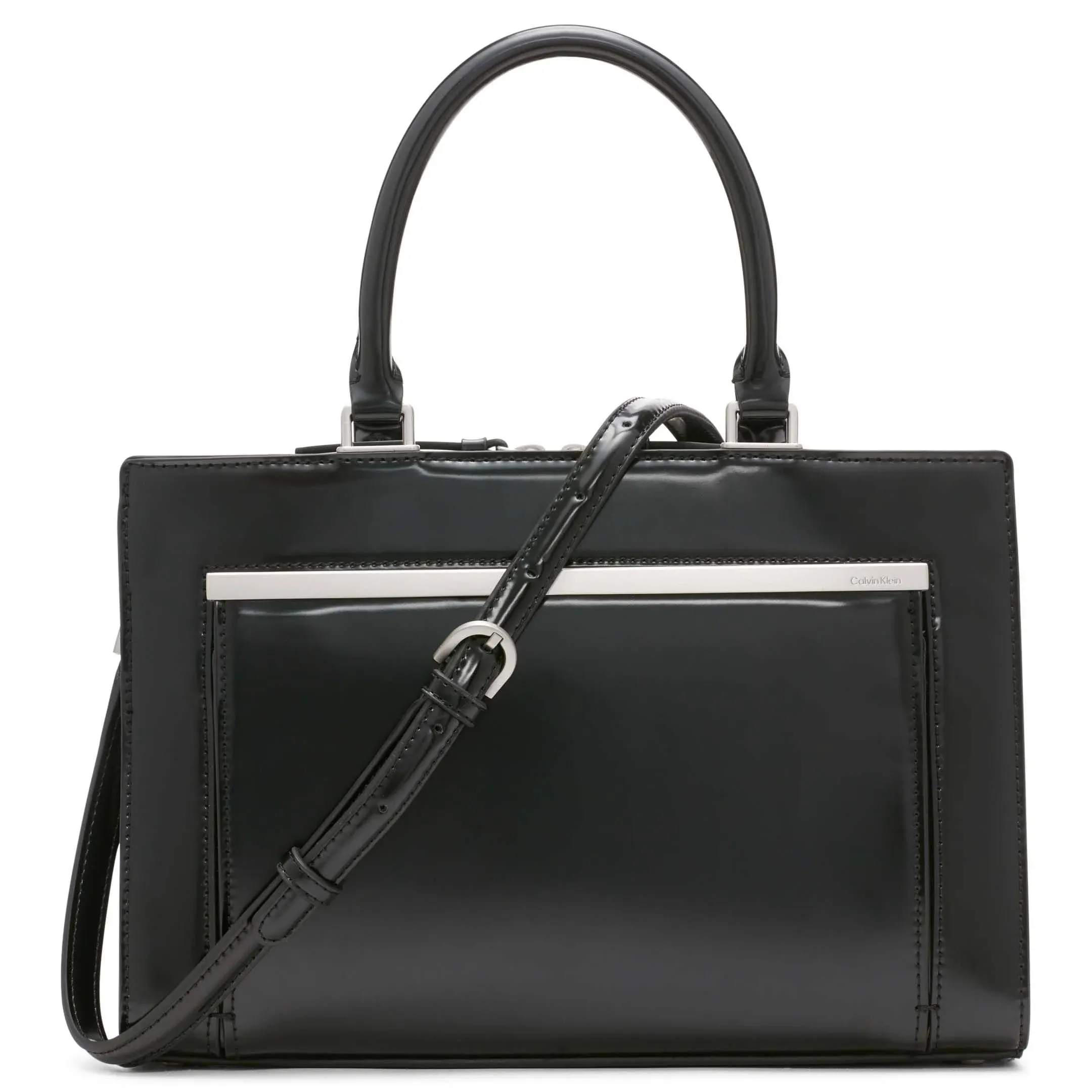 Calvin Klein Astrid Triple Compartment Organizational Satchel Black