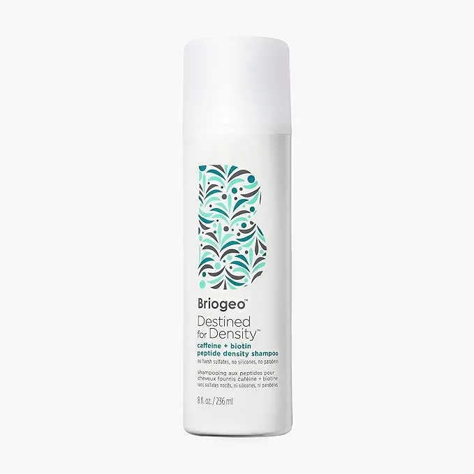 Briogeo Destined For Density Caffeine + Biotin Peptide Density Shampoo, Increases Hair Thickness and Density for Fine or Thinning Hair, Vegan, Cruelty-Free, 8 fl oz