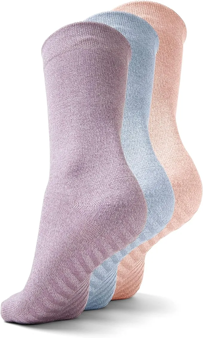 Gripjoy Non Slip Socks For Women - Gripper Socks For Women - Grippy Socks For Women - Crew, 3 Pairs