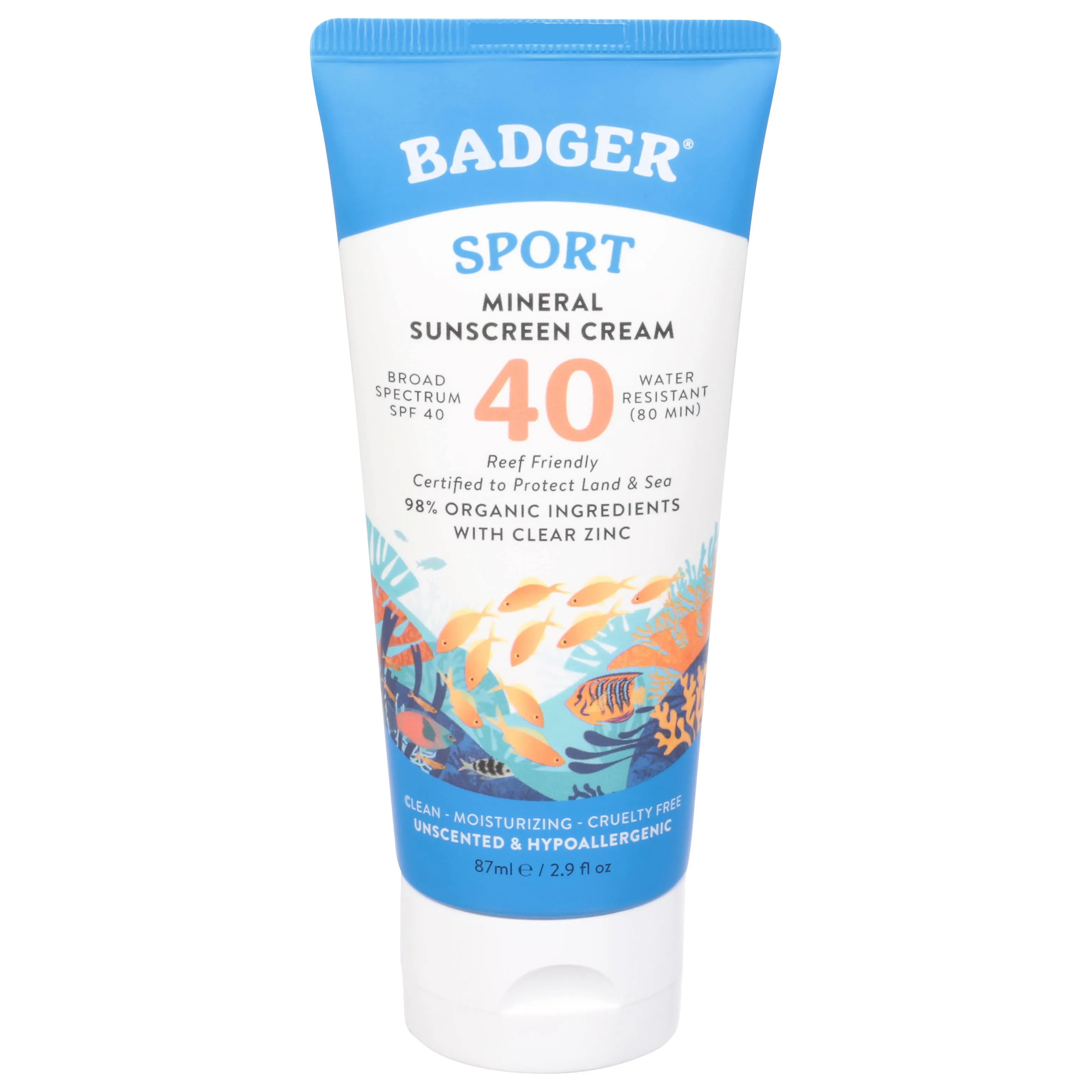 Badger Sport Mineral Sunscreen Cream - SPF 40