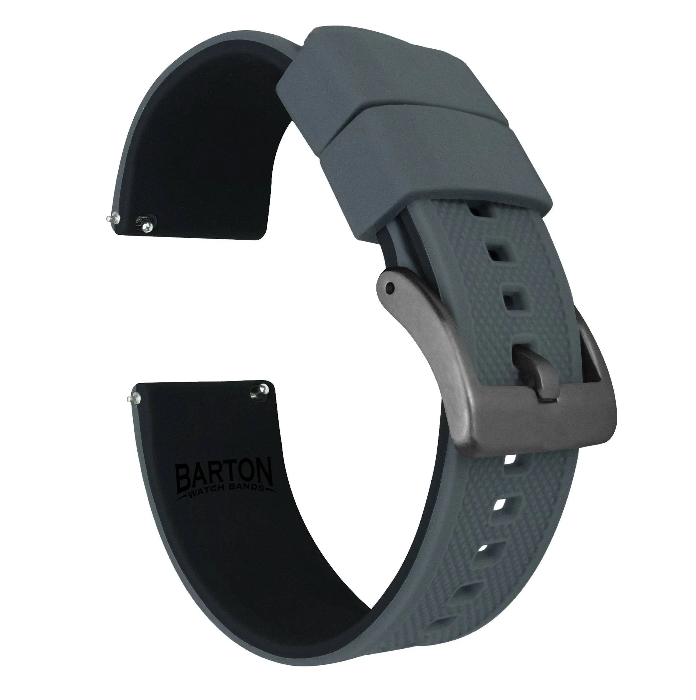 Smoke Grey Top / Black Bottom | Elite Silicone Watch Bands | BARTON