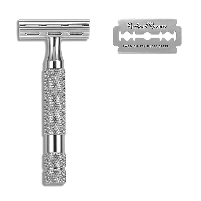 Rockwell 2C Double-Edge Safety Razor White Chrome