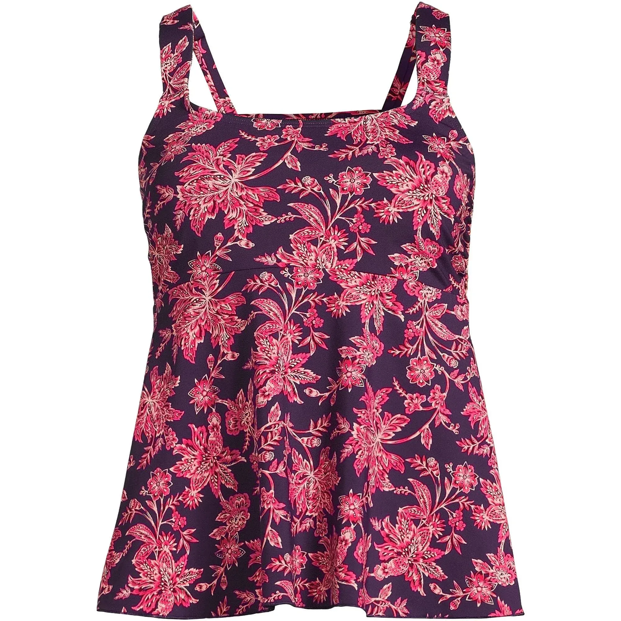 Lands' End Women's Long Flutter Tankini Top