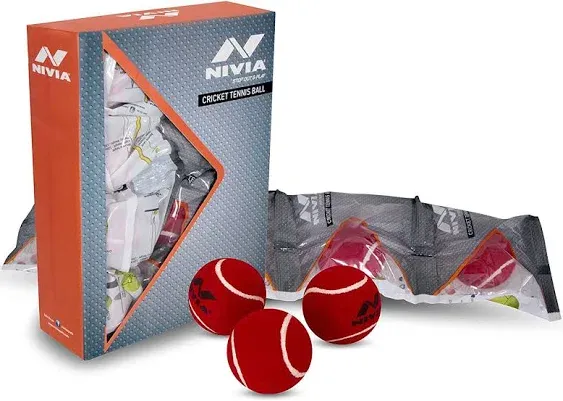 Nivia Heavy Tennis Ball Cricket Ball (Pack of 6)