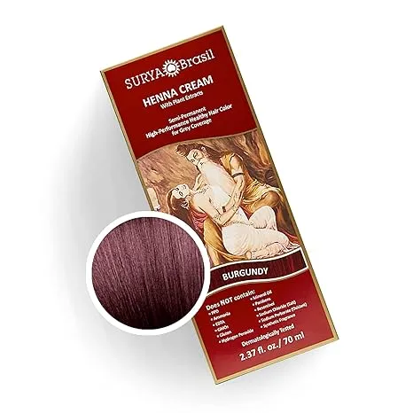 Surya Brasil Products Henna Cream, Burgundy, 2.37 Fluid Ounce 