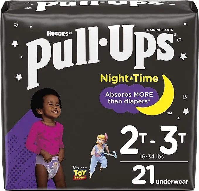 Pull-Ups Girls' Nighttime Potty Training Pants Training Underwear, 2T-3T, 21 Ct 