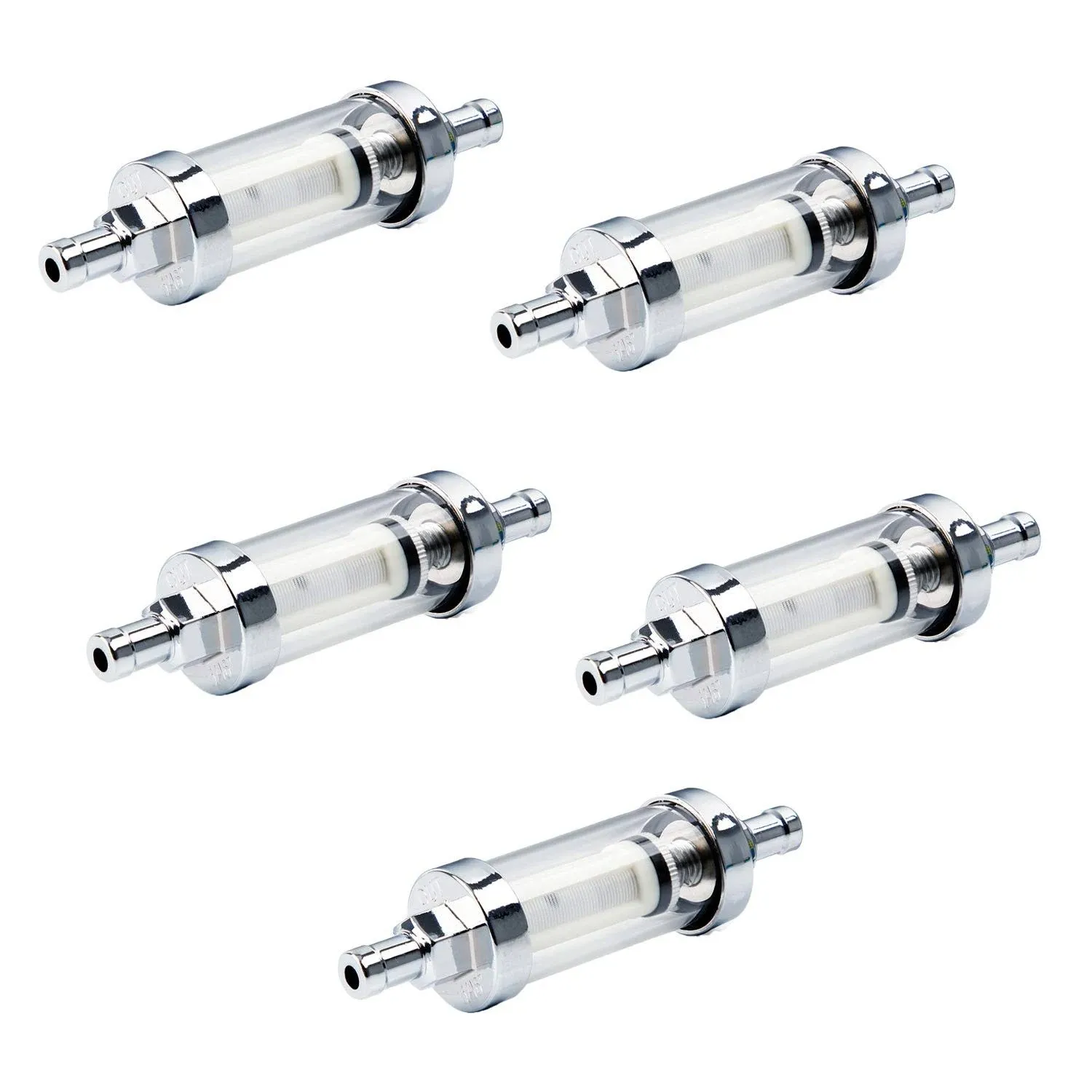 big-autoparts 5/16 inch 9747 Inline Fuel Filter With Clear View Glass 5 PACK 