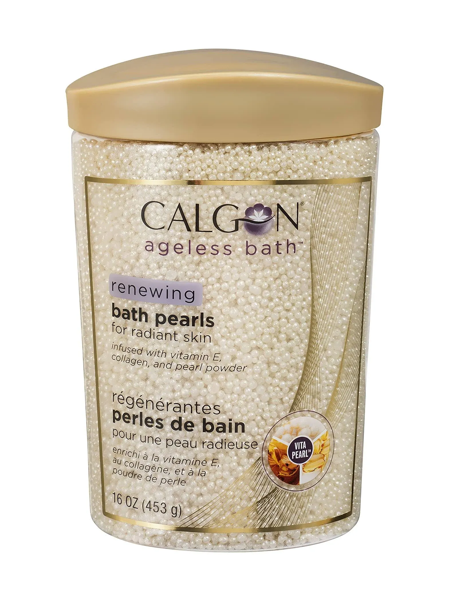 Calgon Ageless Bath Bath Pearls, Renewing - 16 oz