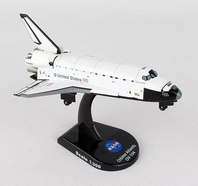 Daron Worldwide Trading PS5823-1 Stamp Orbiter Atlantis Space Shuttle, White