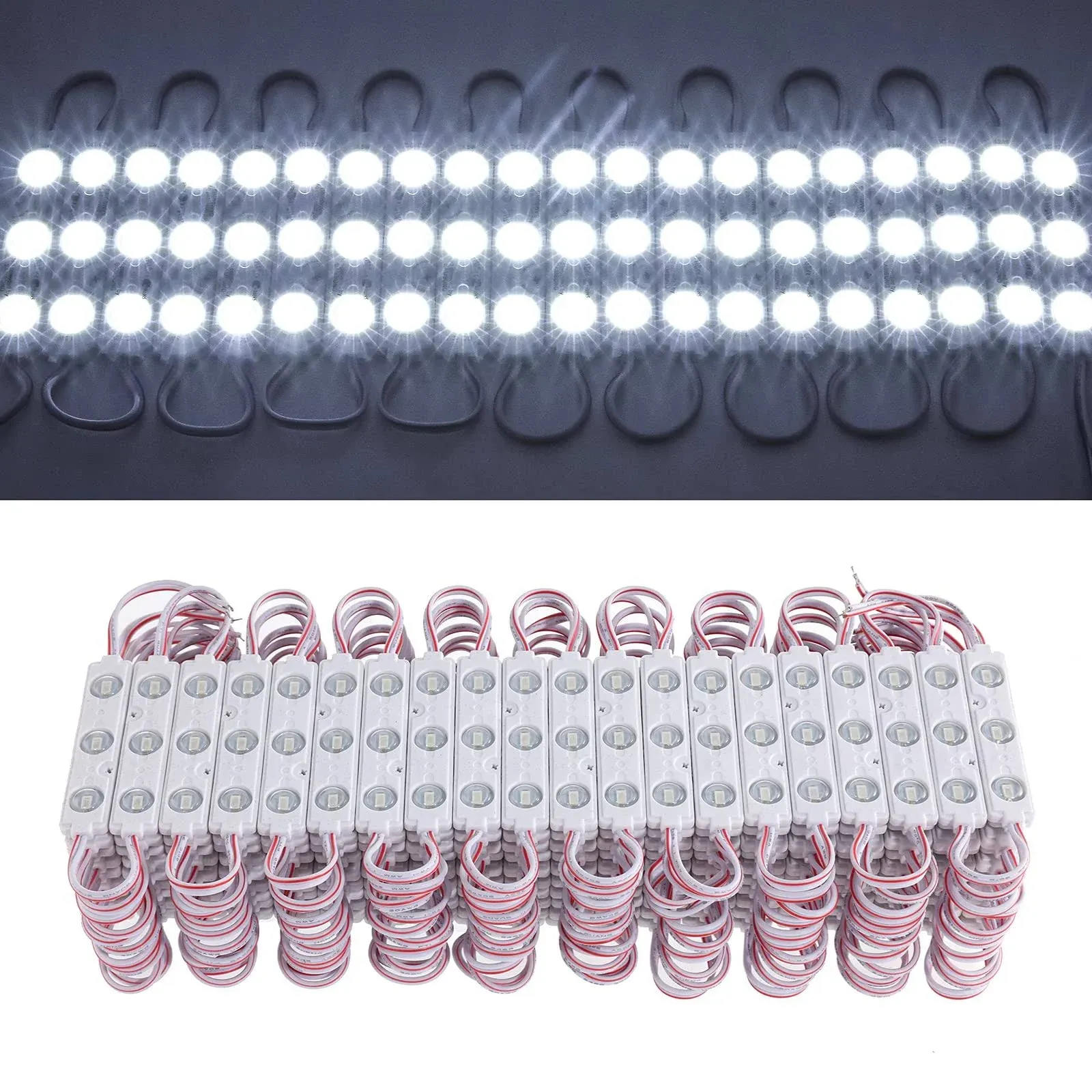 BEAMNOVA 100FT 200PCS LED Christmas Window Lights Module White Decorative Light for Home Store Halloween Outdoor Light