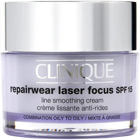 Clinique Repairwear Laser Focus Line Smoothing Cream SPF 15 1.7 oz Comb to Oily