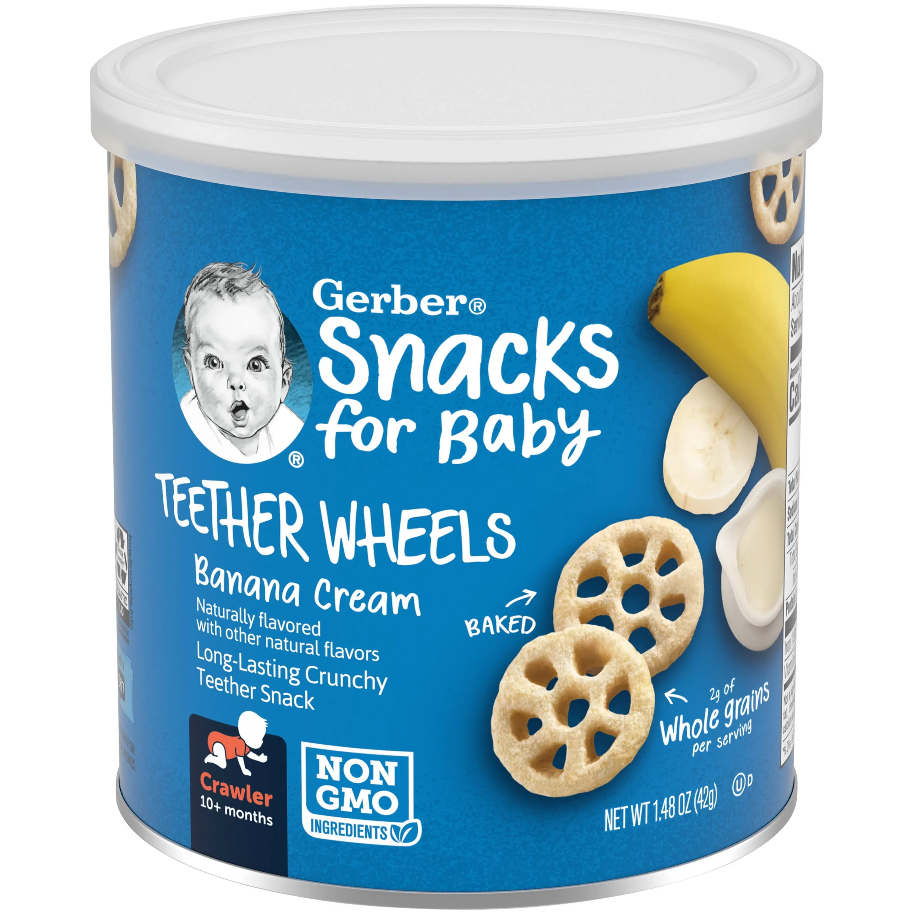 Gerber Graduates Banana Cream Waffle Wheels - 6 pack, 1.48 oz box