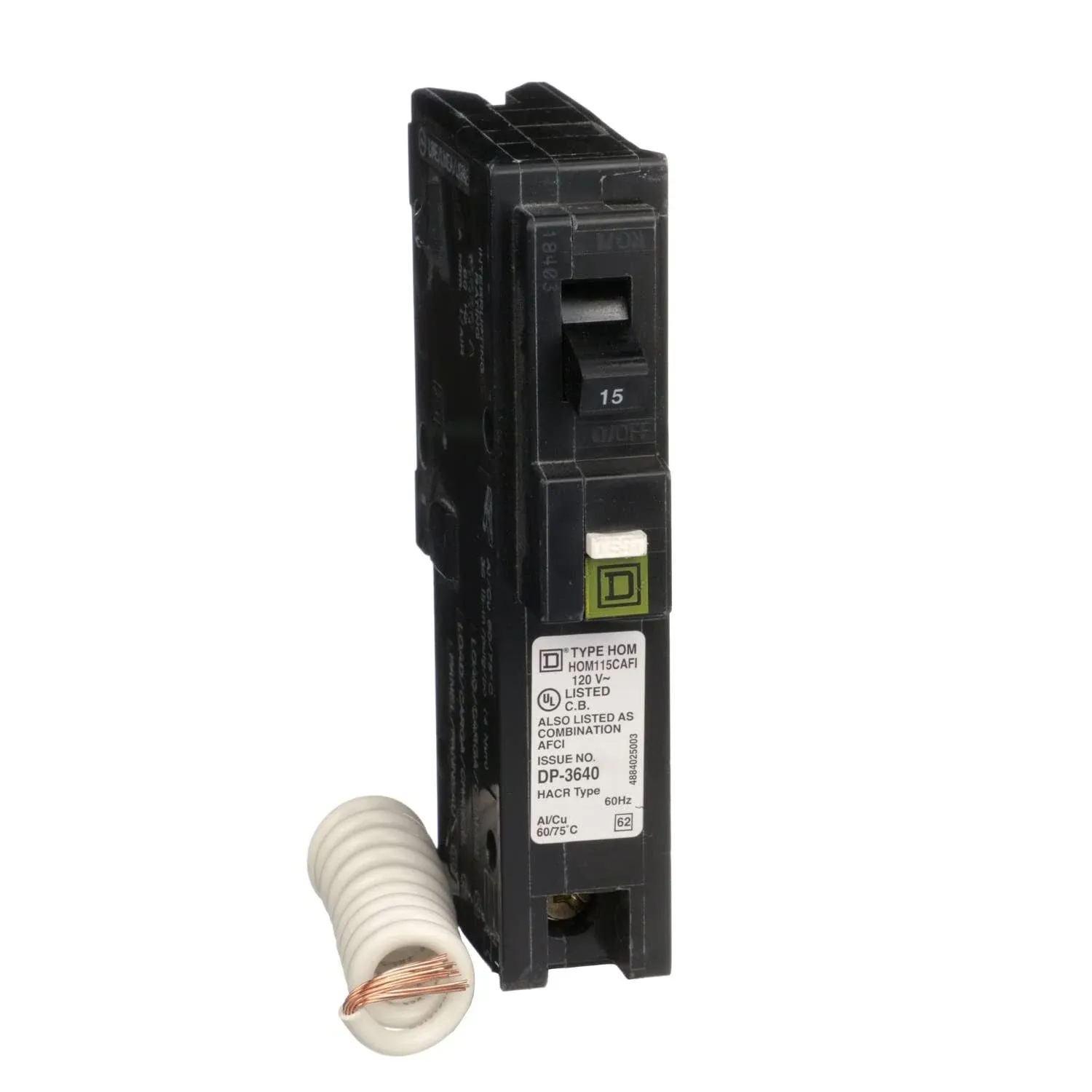 Square D HOM115CAFIC Homeline Arc Fault Breaker, 15 Amp