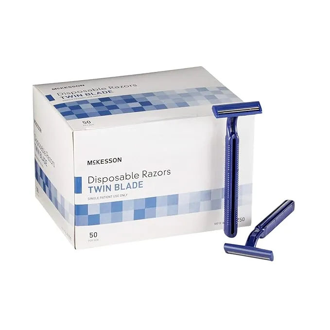 McKesson Twin Blade Disposable Razor, 50/Bx