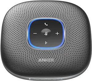 Anker PowerConf Bluetooth Speakerphone with 6 Microphones, Enhanced Voice Pickup, 24 Hour Call Time, Bluetooth 5, USB C, Conference Speaker Compatible with Leading Platforms, PowerIQ Technology