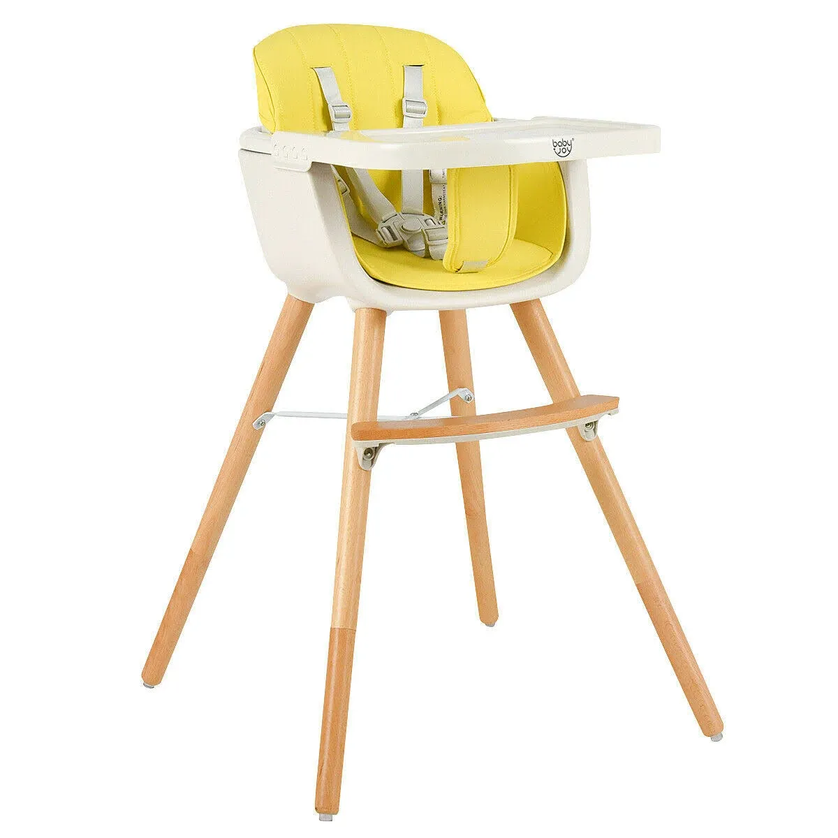 Costway 3-in-1 Convertible Wooden High Chair with Cushion