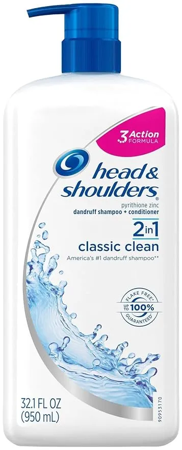 Head & Shoulders 2 in 1 Dandruff Shampoo and Conditioner, Classic Clean, 28.2 fl oz