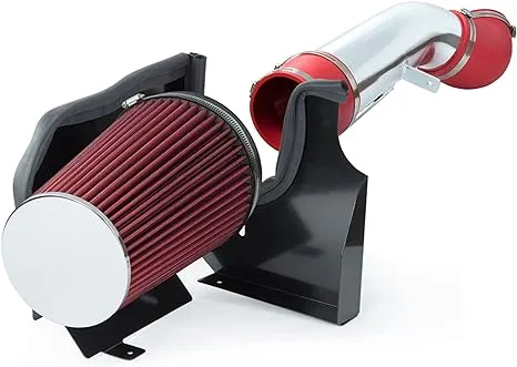 Cold Air Intake System with Heat Shield Kit + Filter Combo Red Compatible for ...